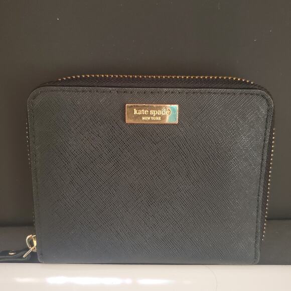 Kate Spade New York Zippered Bi-fold Wallet Travel Card Case Black - Picture 12 of 15